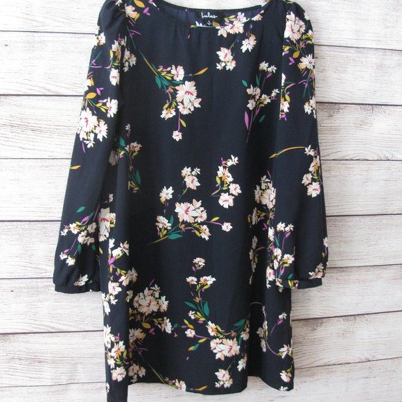 Lulu’s Herbaceous Navy Blue Floral Shift Dress - Picture 7 of 8